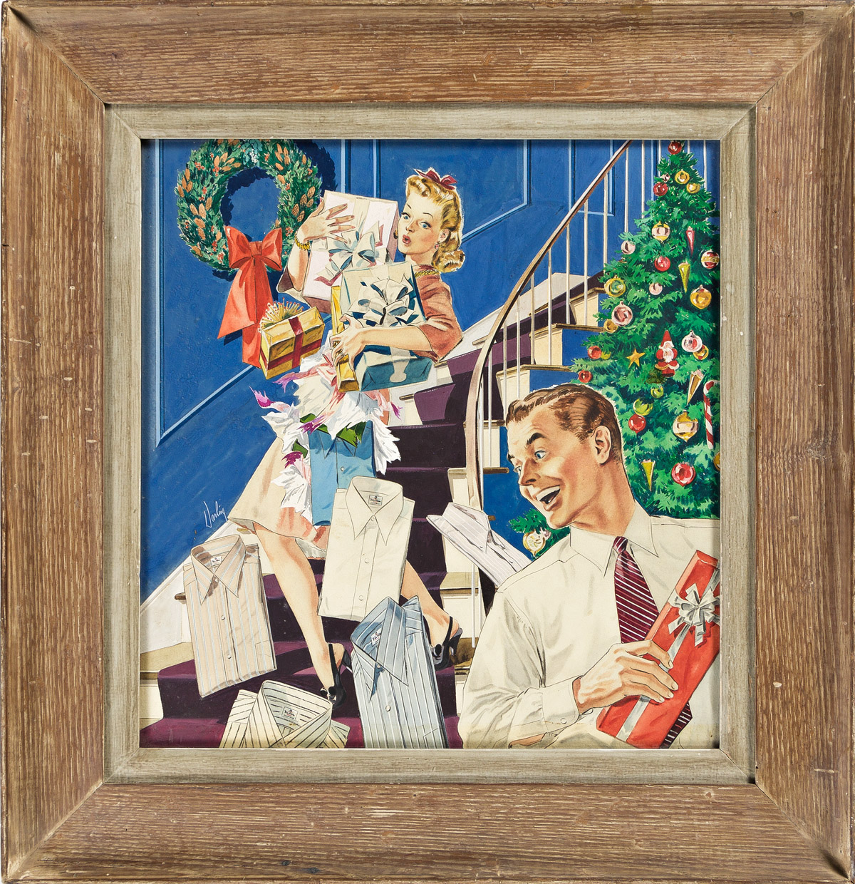 GILBERT DARLING (1916-1970) Van Heusen shirts Christmas advertisement.